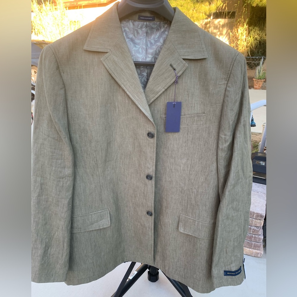 NWT Men’s Stafford Classic Fit Sport Coat Blazer Olive size 48 REG